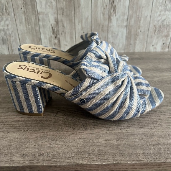 Sam Edelman Palma Blue and White Striped Women's Sandals 7 - Picture 3 of 8